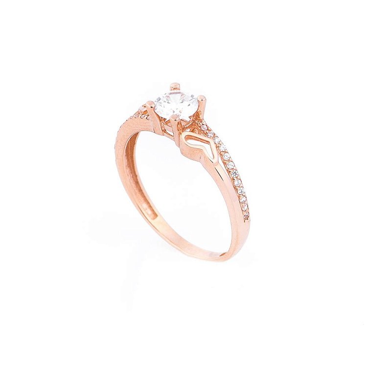 Золотое помолвочное кольцо (фианиты) к04769 от ювелирного магазина Оникс