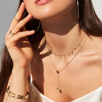 Сережки - кільця в жовтому золоті (5.4 см) с07190 №6