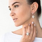 Срібний перстень "Квітка" (культ. прісн. перли, фіаніт) 111791 от ювелирного магазина Оникс - 3