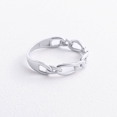 Каблучка "Ланцюжок" у білому золоті к08511 №2