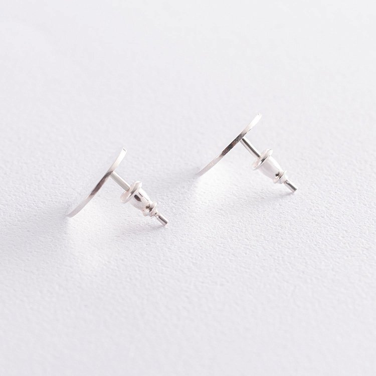 Серебряные серьги-пусеты "Круг" (блестящие) 122513 от ювелирного магазина Оникс - 6