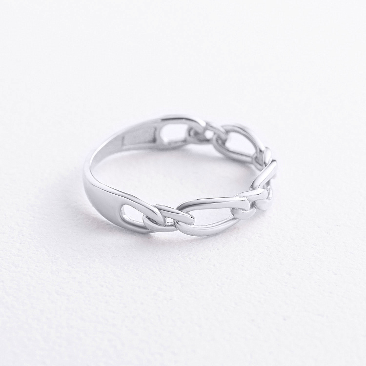 Каблучка "Ланцюжок" у білому золоті к08511 від ювелірного магазину Онікс - 1