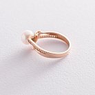 Золотое кольцо (жемчуг, фианит) к05499 от ювелирного магазина Оникс - 2