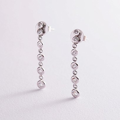 Золоті сережки - пусети з діамантами с306