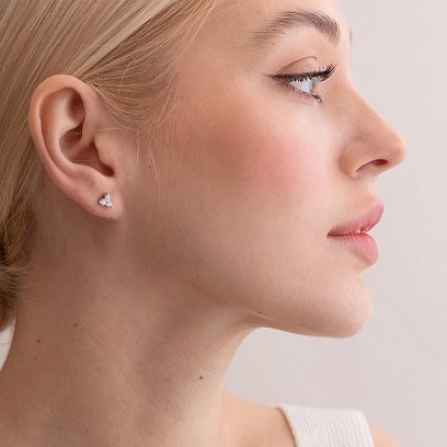 Золоті сережки - пусети з діамантами 322531121 №2