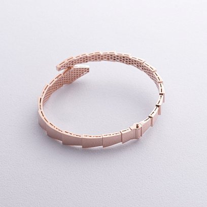 Жорсткий браслет "Змія" у червоному золоті б05333 №2