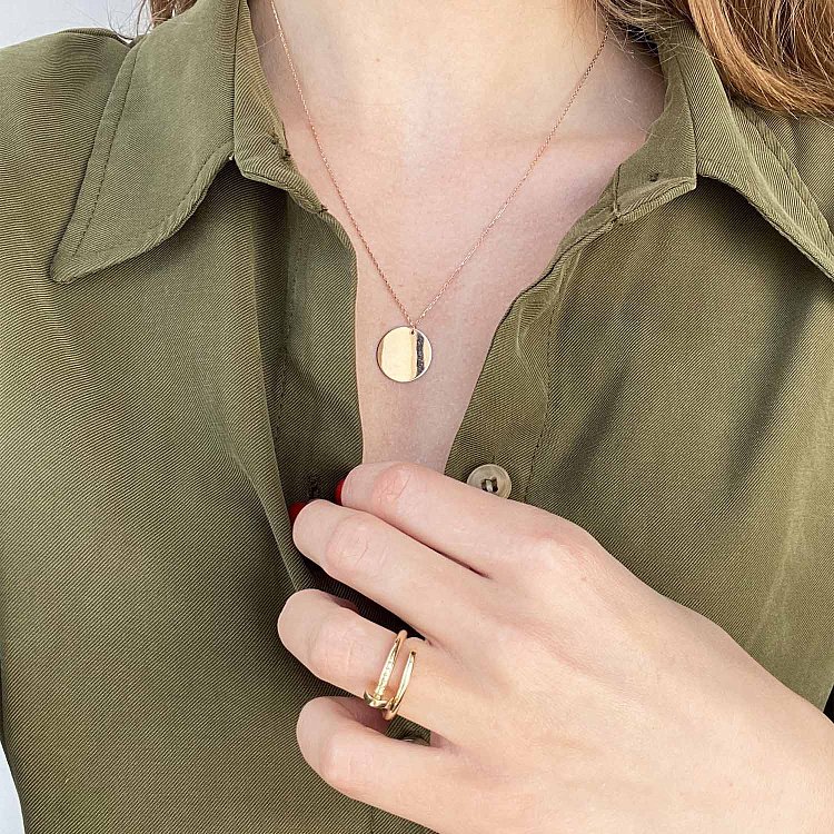 Кольє "Монетка" в жовтому золоті (можливе гравіювання) кол01778 від ювелірного магазину Онікс - 3