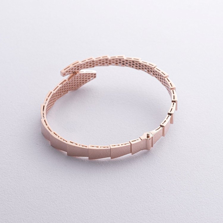 Жорсткий браслет "Змія" у червоному золоті б05333 від ювелірного магазину Онікс - 2