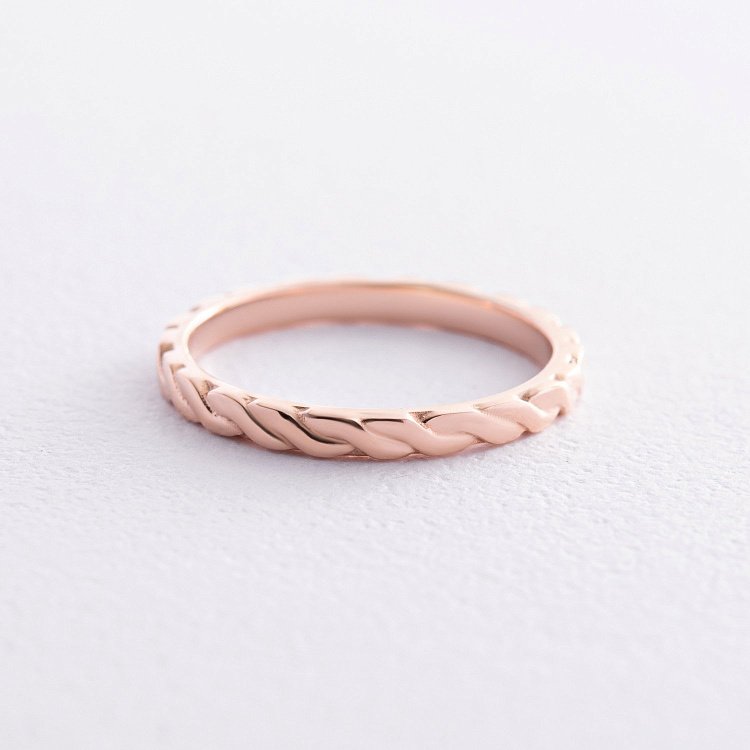 Каблучка "Косичка" у червоному золоті к07513 від ювелірного магазину Онікс - 4