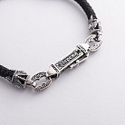 Шовковий браслет "Спаси та Збережи. З образами святих" зі срібними вставками 1093б от ювелирного магазина Оникс - 1