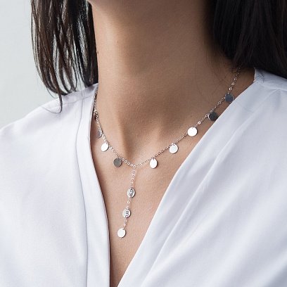 Колье Монетки в белом золоте кол01555 №2