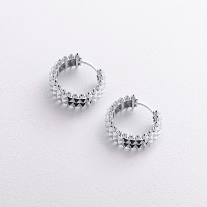 Сережки - кільця "Pauline" в білому золоті с09494 №2