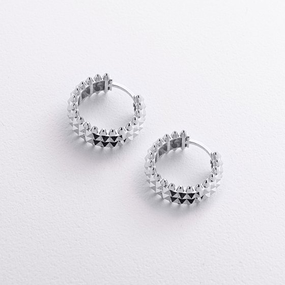 Сережки - кільця "Pauline" в білому золоті с09494 №4