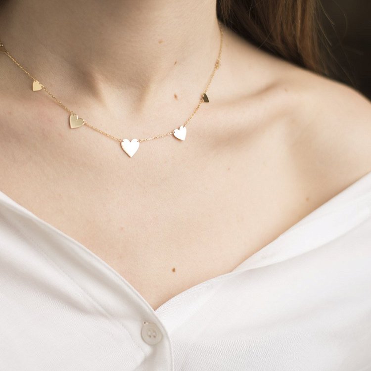 Золоте кольє з сердечками кол01446 від ювелірного магазину Онікс - 3