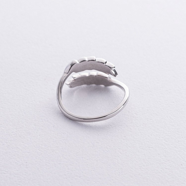 Каблучка "Колоски пшениці" у білому золоті к08027 від ювелірного магазину Онікс - 8