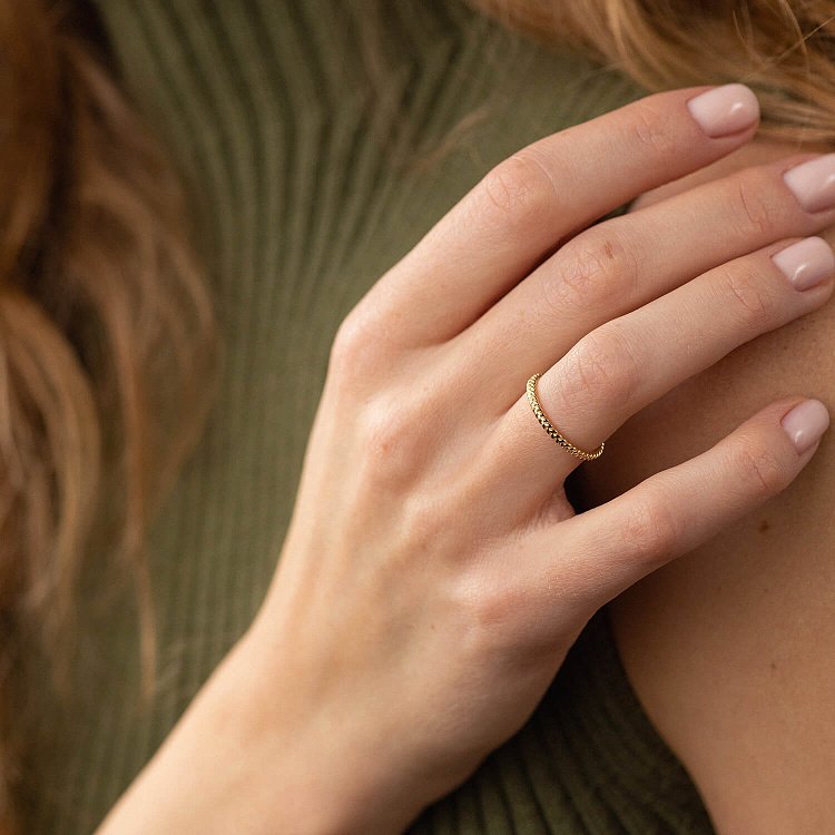 Кольцо "Косичка" в желтом золоте к07129 от ювелирного магазина Оникс - 15