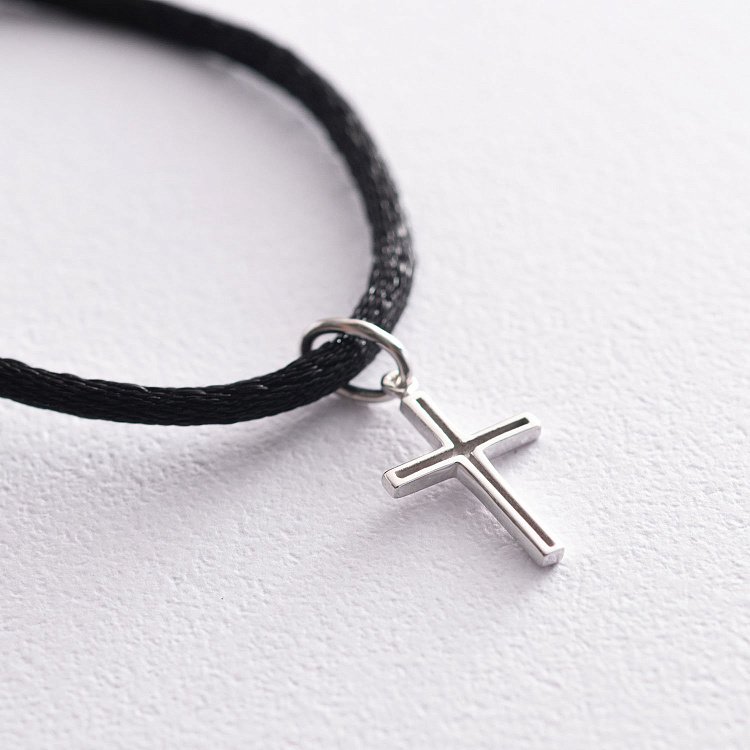 Хрестик в білому золоті п03162 від ювелірного магазину Онікс - 5