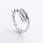 Кольцо "Змея" в белом золоте (фианиты) к08464 от ювелирного магазина Оникс