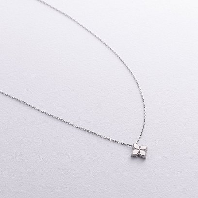 Колье "Клевер" в белом золоте кол02493 №4