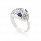 Серебряное кольцо "Змея" (фианиты) 112054 от ювелирного магазина Оникс