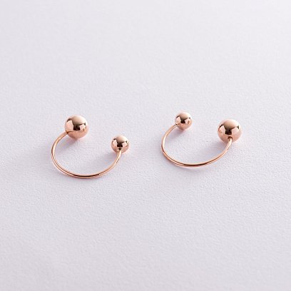 Серьги "Хельга" с шариками (красное золото) с08234 №9