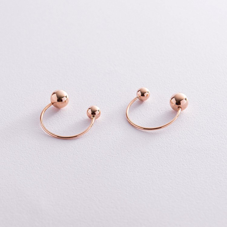 Серьги "Хельга" с шариками (красное золото) с08234 от ювелирного магазина Оникс - 8