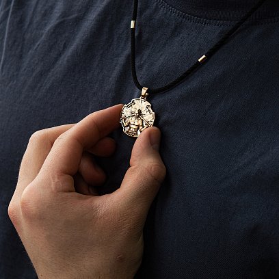 Золотий кулон "Український козак. Молитва до Пресвятої Богородиці" п03797 №10