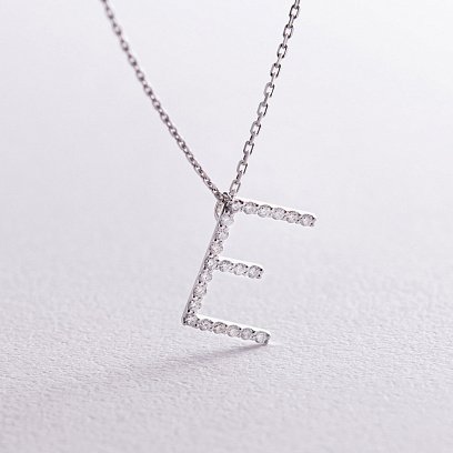 Золотое колье с буквой "Е" с бриллиантами 134111121