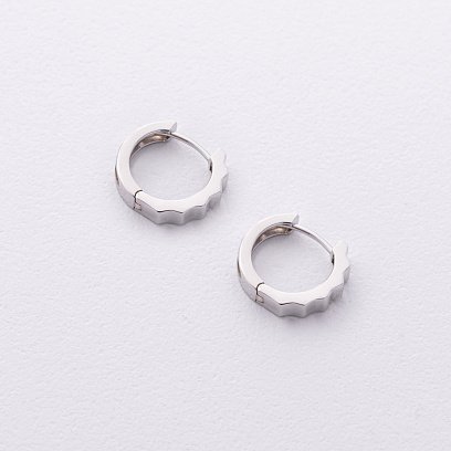 Сережки - кільця "Ruby" у білому золоті с09179 №3