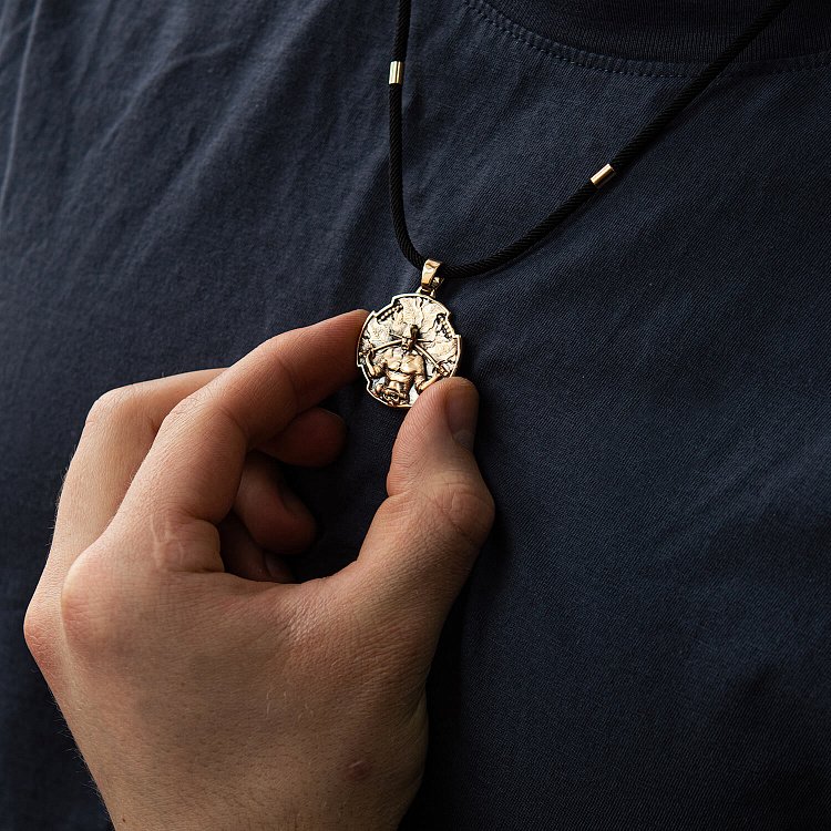 Золотий кулон "Український козак. Молитва до Пресвятої Богородиці" п03797 від ювелірного магазину Онікс - 10