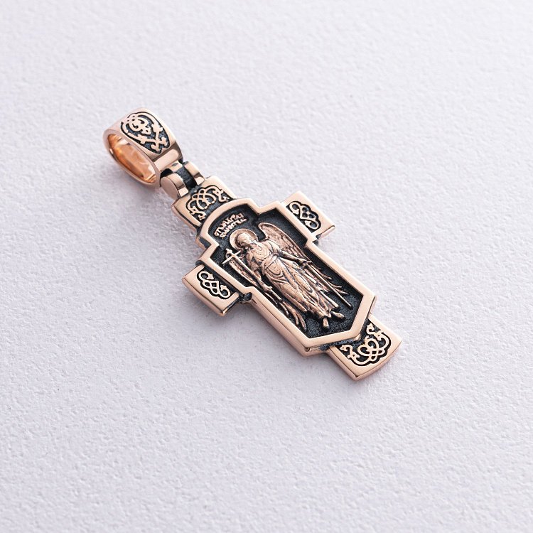 Золотий православний хрест "Ангел Охоронець" п02688 від ювелірного магазину Онікс - 3