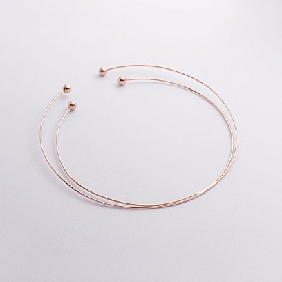 Колье - чокер "Demi" (красное золото) с шариками кол02602 №4