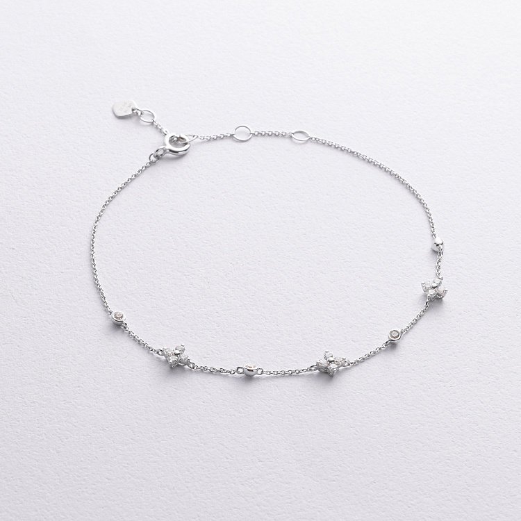 Золотой браслет "Клевер" с бриллиантами бб0057lg от ювелирного магазина Оникс