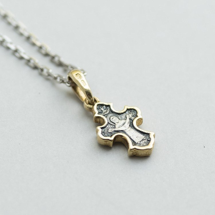 Детский крестик с позолотой 131812 от ювелирного магазина Оникс - 1