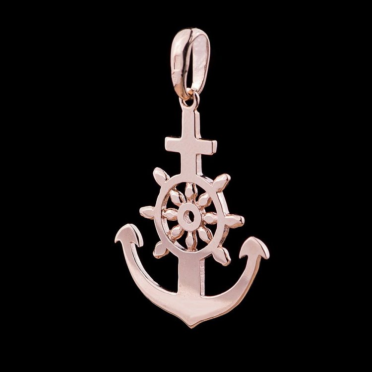 Золотий кулон "Якір" п02762 від ювелірного магазину Онікс - 1