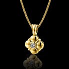 Золота підвіска "Клевер" з діамантами dgmp00526 от ювелирного магазина Оникс - 2