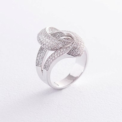 Каблучка в білому золоті з діамантами к952b