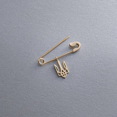 Золота шпилька "Герб України - Тризуб" зак00333 №2