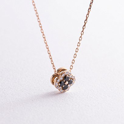 Золотое колье "Клевер" с бриллиантами 133903122