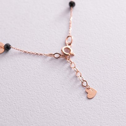 Золотой браслет "Монетки" (фианиты) на ногу б04904 №4