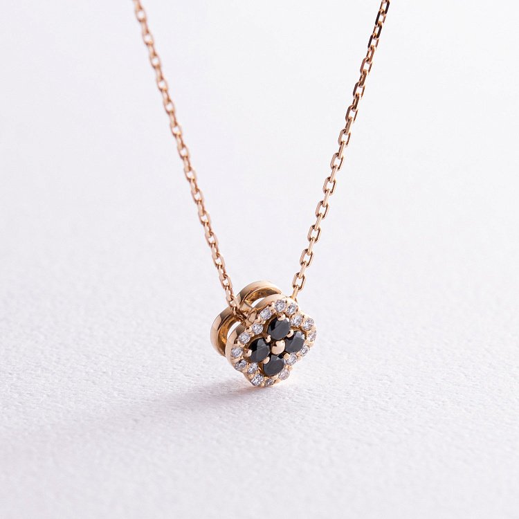 Золотое колье "Клевер" с бриллиантами 133903122 от ювелирного магазина Оникс