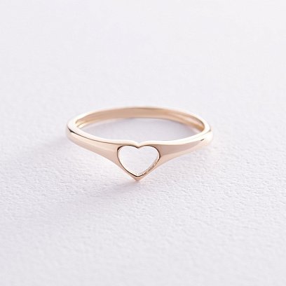 Каблучка "Сердечко" в жовтому золоті к07228