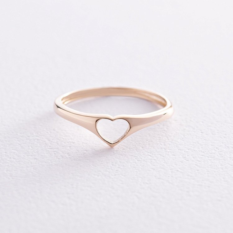 Каблучка "Сердечко" в жовтому золоті к07228 від ювелірного магазину Онікс