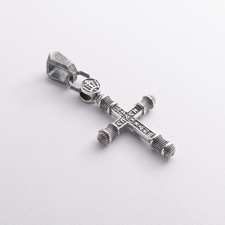 Серебряный крест "Распятие. Спаси и Сохрани" (на укр. языке) 1759 от ювелирного магазина Оникс - 4