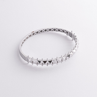Жорсткий браслет "Clara" у білому золоті б05606 №4