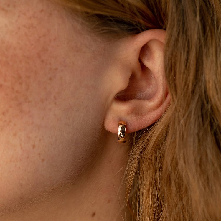 Сережки - кільця в червоному золоті с08435 від ювелірного магазину Онікс - 8