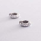 Золоті сережки - кільця з діамантами сбд2-028 от ювелирного магазина Оникс - 1