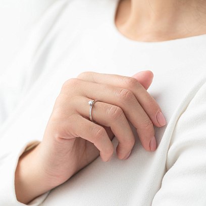 Золотое помолвочное кольцо (фианит) к05981 №4