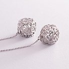 Срібні сережки на ланцюжку (фіаніти) 122326 от ювелирного магазина Оникс - 2