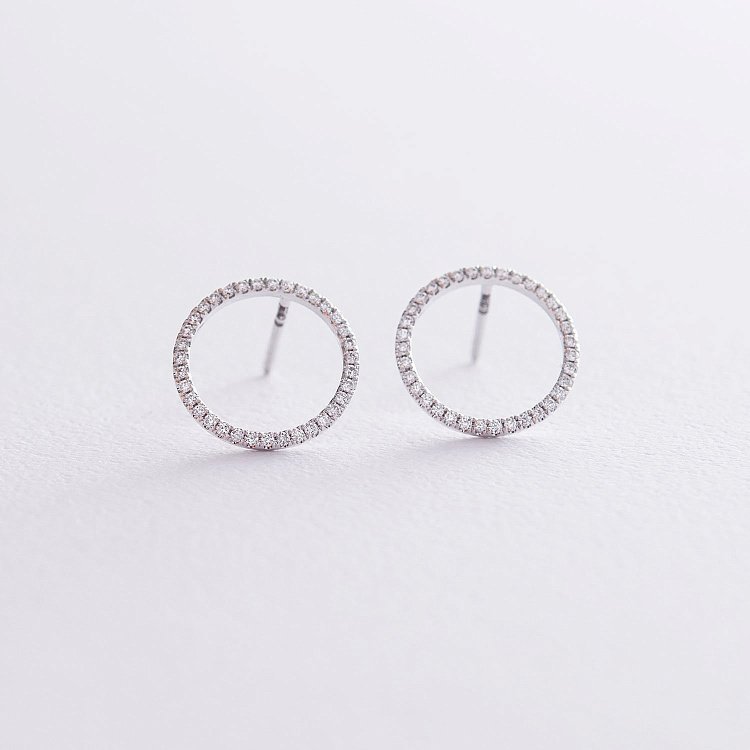 Золоті сережки з діамантами сб0335di від ювелірного магазину Онікс